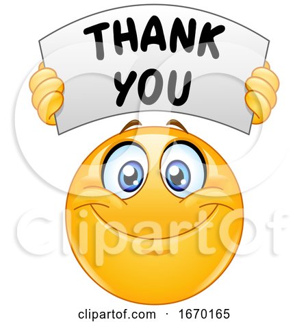 Smiley Emoji Emoticon Holding a Thank You Banner Posters, Art Prints by ...