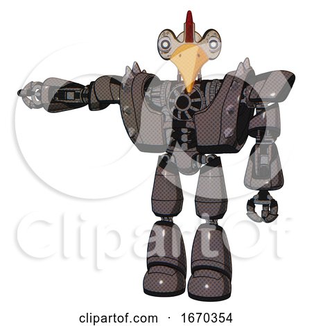 Bot Containing Bird Skull Head and White Eyeballs and Chicken Design and Heavy Upper Chest and Heavy Mech Chest and Shoulder Spikes and Light Leg Exoshielding. Light Brown. by Leo Blanchette