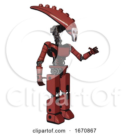 Cyborg Containing Flat Elongated Skull Head and Light Chest Exoshielding and Ultralight Chest Exosuit and Prototype Exoplate Legs. Light Brick Red. Interacting. by Leo Blanchette