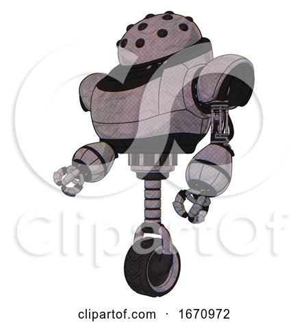 Bot Containing Black Sphere Cam Design and Heavy Upper Chest and Unicycle Wheel. Dark Sketch. Facing Right View. by Leo Blanchette