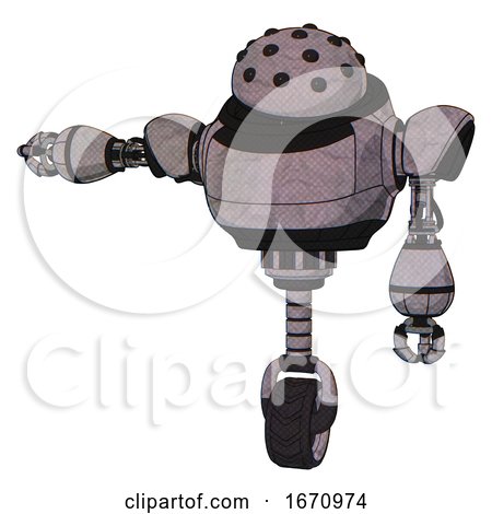 Bot Containing Black Sphere Cam Design and Heavy Upper Chest and Unicycle Wheel. Dark Sketch. Arm out Holding Invisible Object.. by Leo Blanchette
