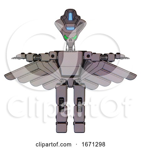 Cyborg Containing Flat Elongated Skull Head and Visor and Light Chest Exoshielding and Prototype Exoplate Chest and Pilot's Wings Assembly and Prototype Exoplate Legs. Halftone Gray. T-pose. by Leo Blanchette
