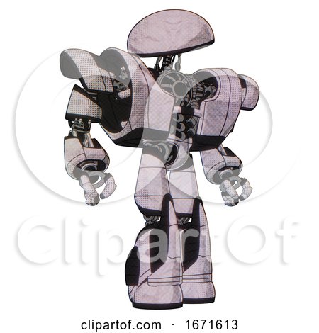Android Containing Dome Head and Heavy Upper Chest and Heavy Mech Chest and Light Leg Exoshielding and Stomper Foot Mod. Sketch Pad Dots Pattern. Hero Pose. by Leo Blanchette