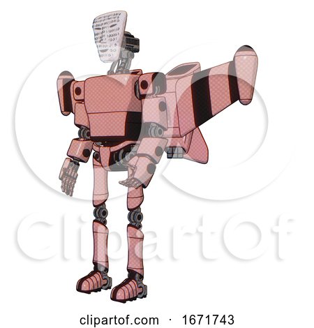 Cyborg Containing Humanoid Face Mask and Binary War Paint and Light Chest Exoshielding and Prototype Exoplate Chest and Stellar Jet Wing Rocket Pack and Ultralight Foot Exosuit. Toon Pink Tint. by Leo Blanchette