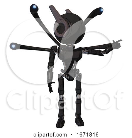 Cyborg Containing Round Head and Three Lens Sentinel Visor and Head Winglets and Light Chest Exoshielding and Ultralight Chest Exosuit and Blue-eye Cam Cable Tentacles and Ultralight Foot Exosuit. by Leo Blanchette