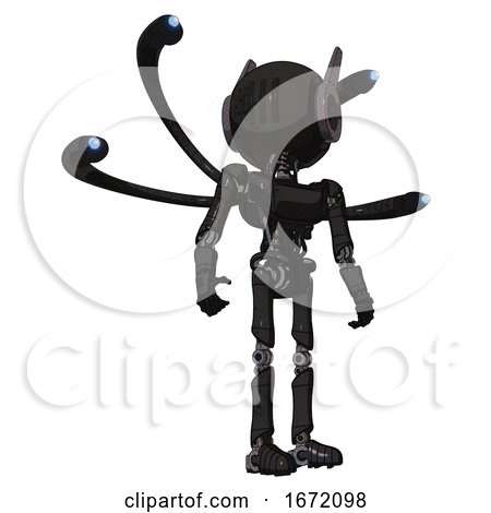 Cyborg Containing Round Head and Three Lens Sentinel Visor and Head Winglets and Light Chest Exoshielding and Ultralight Chest Exosuit and Blue-eye Cam Cable Tentacles and Ultralight Foot Exosuit. by Leo Blanchette