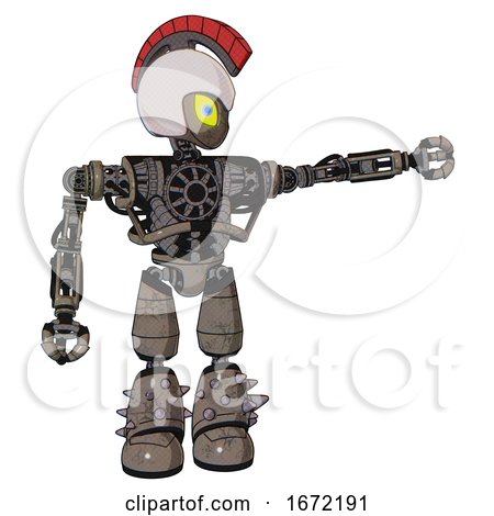 Bot Containing Grey Alien Style Head and Yellow Eyes with Blue Pupils and Galea Roman Soldier Ornament and Helmet and Heavy Upper Chest and No Chest Plating and Light Leg Exoshielding . by Leo Blanchette