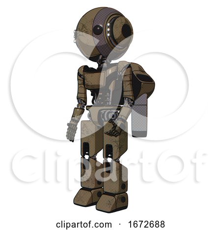 Bot Containing Round Head and Maru Eyes and Head Light Gadgets and Light Chest Exoshielding and Ultralight Chest Exosuit and Rocket Pack and Prototype Exoplate Legs. Desert Tan Painted. by Leo Blanchette