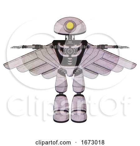 Cyborg Containing Yellow Cyclops Dome Head and Light Chest Exoshielding and Pilot's Wings Assembly and No Chest Plating and Light Leg Exoshielding. Sketch Pad Dots Pattern. T-pose. by Leo Blanchette