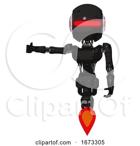 Bot Containing Round Head and Horizontal Red Visor and First Aid Emblem and Light Chest Exoshielding and Ultralight Chest Exosuit and Jet Propulsion. Toon Black Scribbles Sketch. by Leo Blanchette