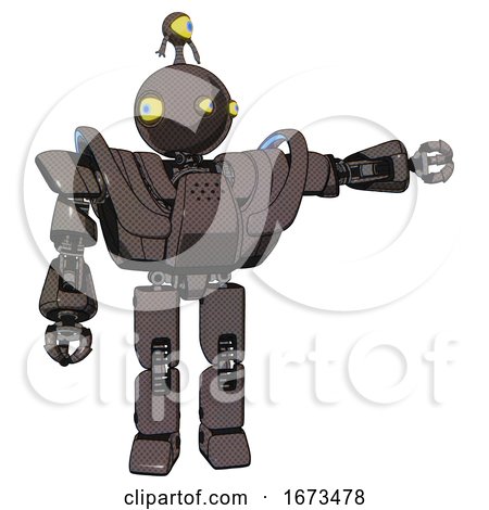 Robot Containing Oval Wide Head and Yellow Eyes and Minibot Ornament and Heavy Upper Chest and Heavy Mech Chest and Battle Mech Chest and Prototype Exoplate Legs. Light Brown. by Leo Blanchette