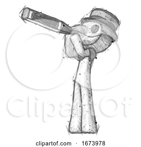 Sketch Plague Doctor Man Thermometer in Mouth by Leo Blanchette