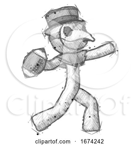 Sketch Plague Doctor Man Throwing Football by Leo Blanchette