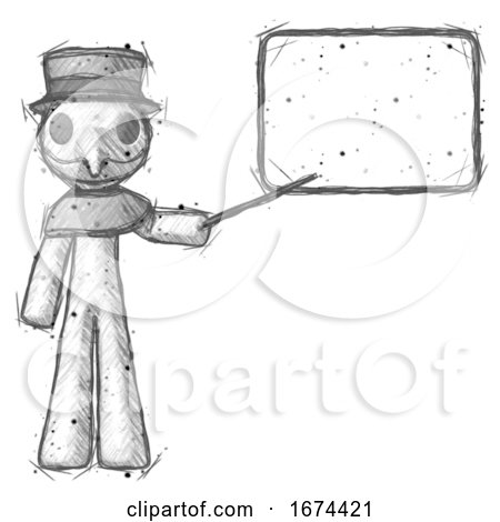 Sketch Plague Doctor Man Giving Presentation in Front of Dry-erase Board by Leo Blanchette