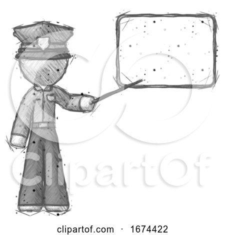 Sketch Police Man Giving Presentation in Front of Dry-erase Board by Leo Blanchette