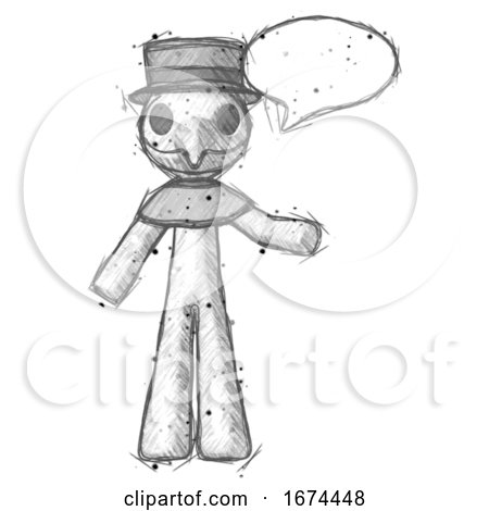 Sketch Plague Doctor Man with Word Bubble Talking Chat Icon by Leo Blanchette