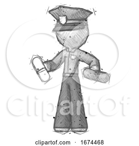 Sketch Police Man Pills by Leo Blanchette