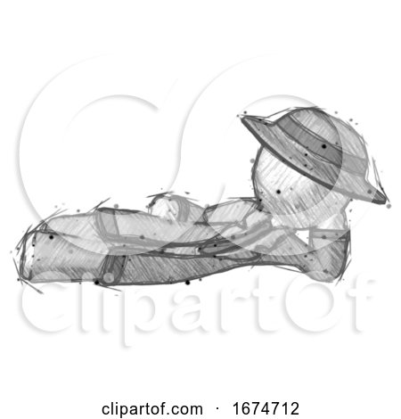 Sketch Detective Man Reclined on Side by Leo Blanchette