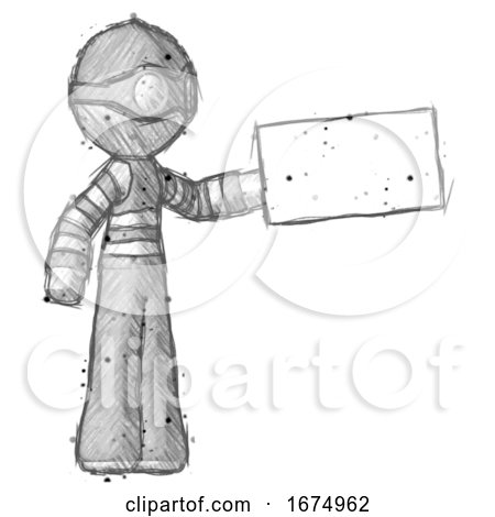 Sketch Thief Man Holding Large Envelope by Leo Blanchette