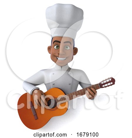 3d Young Black Male Chef on a White Background Posters, Art Prints by
