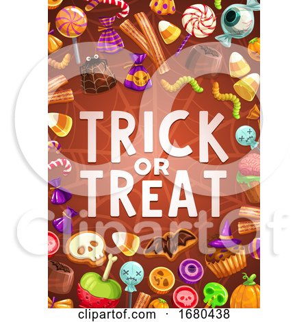Trick or Treat Halloween Border by Vector Tradition SM