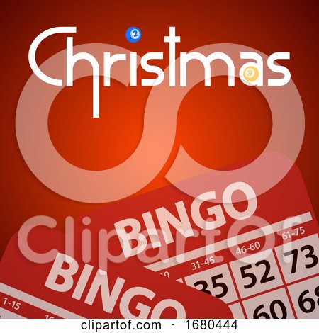 Christmas Bingo Background with Decorative Text and Cards by elaineitalia