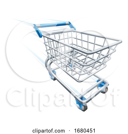 Fast Shopping Cart Trolley at High Speed by AtStockIllustration