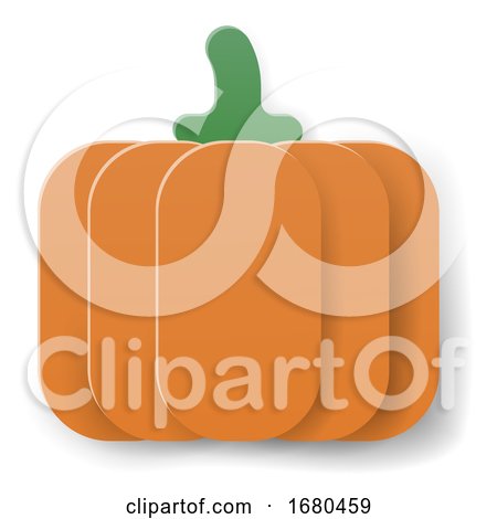 Pumpkin Cartoon Vegetable in Papercraft Style by AtStockIllustration