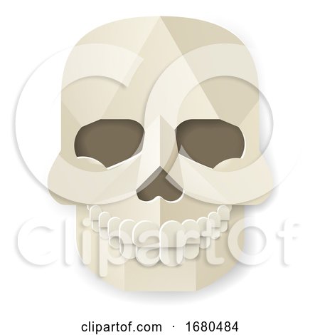 Halloween Skull Paper Craft Style by AtStockIllustration
