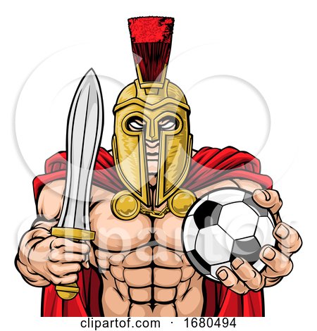 Spartan Trojan Soccer Football Sports Mascot by AtStockIllustration