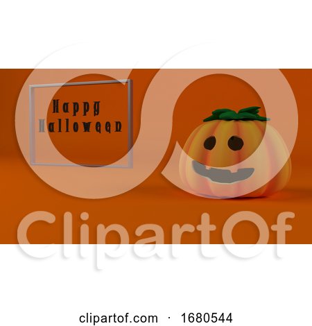 3D Halloween Background with Pumpkins by KJ Pargeter