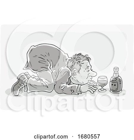 Drunk Man with Wine by Alex Bannykh