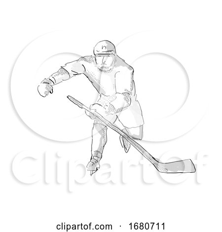 Ice Hockey Player Cartoon Isolated by patrimonio