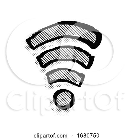 Wifi Symbol Cartoon Drawing by patrimonio