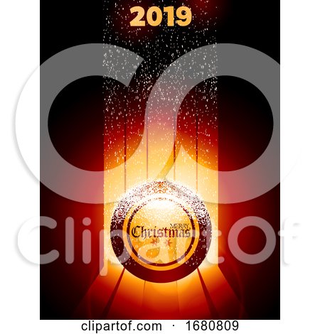 Christmas 2019 Bingo Lottery Balls on Glowing Background by elaineitalia