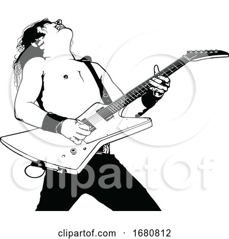 Black and White Guitarist by dero