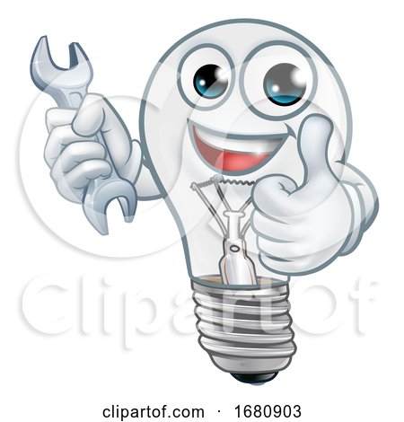 Light Bulb Cartoon Character Lightbulb Mascot by AtStockIllustration