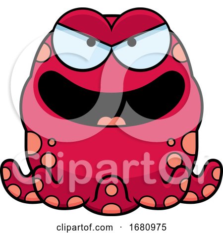Cartoon Evil Pink Octopus by Cory Thoman