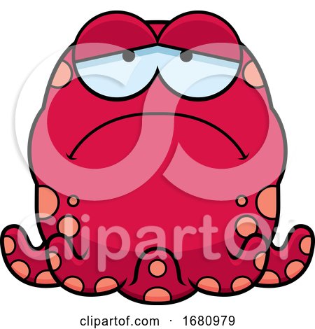 Cartoon Depressed Pink Octopus by Cory Thoman