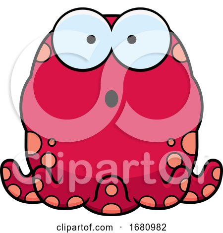 Cartoon Surprised Pink Octopus by Cory Thoman