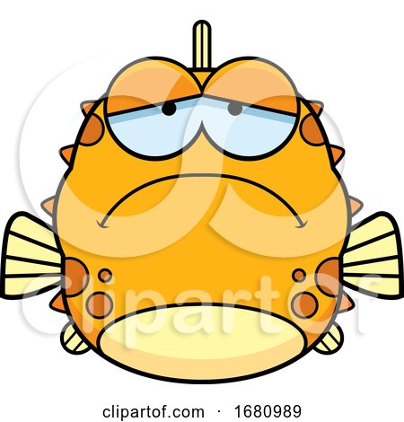 Cartoon Depressed Blowfish by Cory Thoman