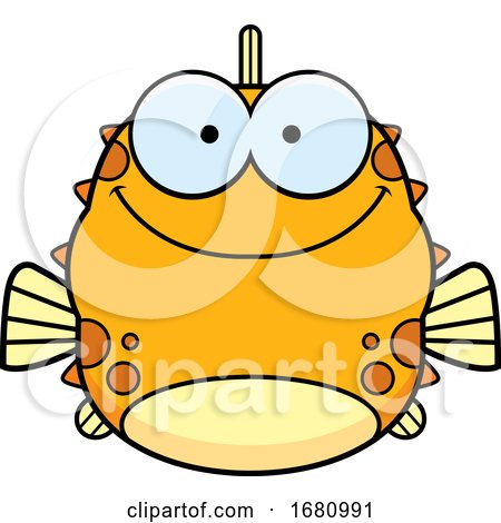 Cartoon Happy Blowfish by Cory Thoman