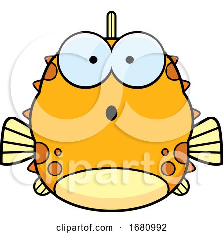 Cartoon Surprised Blowfish by Cory Thoman
