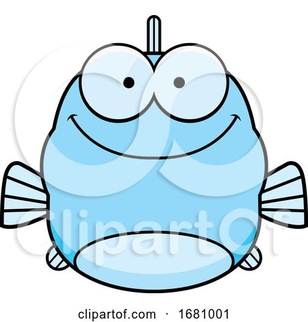 Cartoon Happy Blue Fish by Cory Thoman