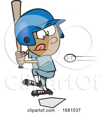 Cartoon Little Leaguer Baseball Boy by toonaday
