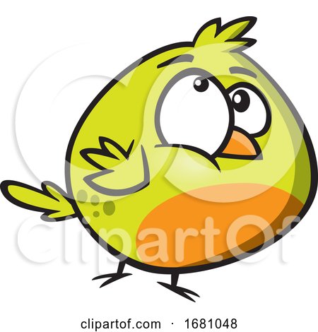 Cartoon Green Bird by toonaday