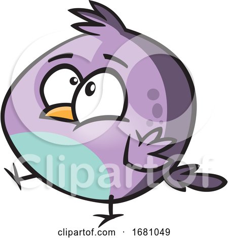 Cartoon Purple Bird by toonaday