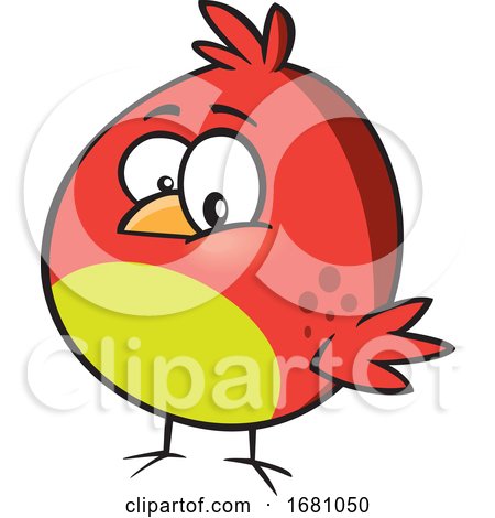 Cartoon Red Bird by toonaday