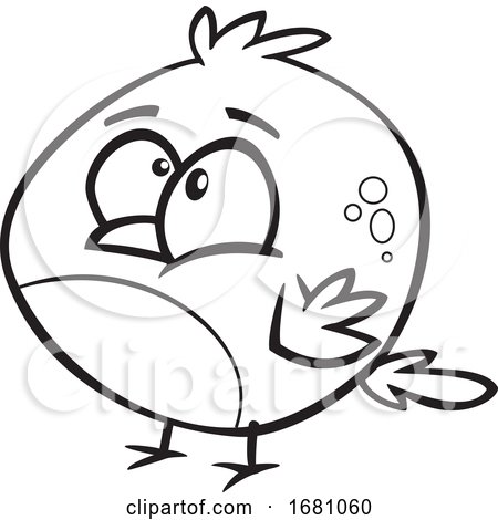 Cartoon Outline Bird by toonaday