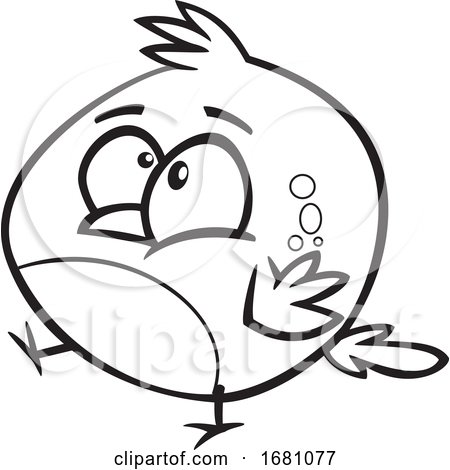 Cartoon Outline Bird by toonaday